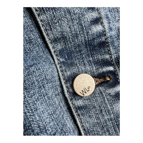 Wash Lab New Classic Blue Denim Long Sleeve Button Up Dress Size Small - Picture 2 of 9